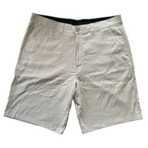 Hang Ten 39* 10" Tan Polyester‎ Blend Flat Front Men's Shorts
